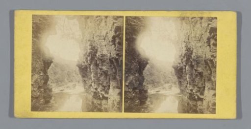 View of The Colonel's Bed, a water-filled chasm in Scotland