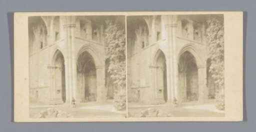 View of a portal of Melrose Abbey