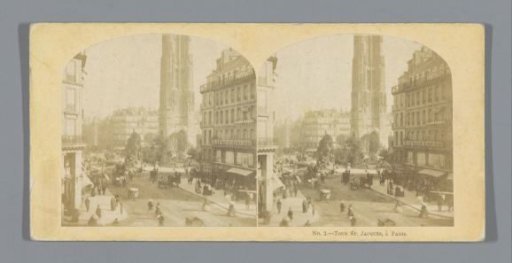 View of the Rue de Rivoli at Paris, with the Tour Saint-Jacques in the background