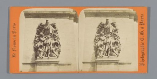 Sculptural group on the Arc de Triomphe in Paris, representing the peace of the Treaty of Paris