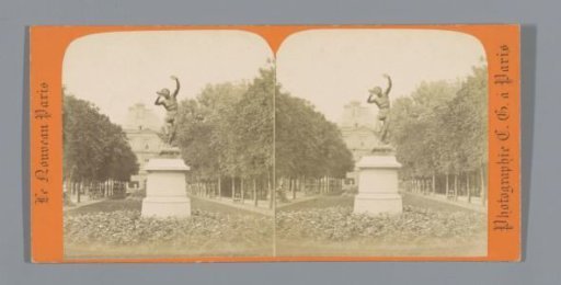 Sculpture of a dancing faun in the Jardin du Luxembourg in Paris