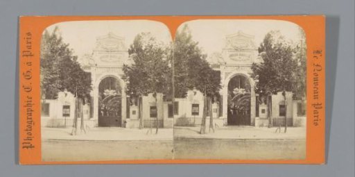 View of the entrance portal of the Bal Mabille in Paris