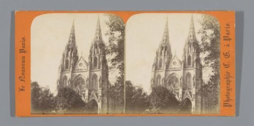 Facade of the Basilica of Sainte-Clotilde in Paris