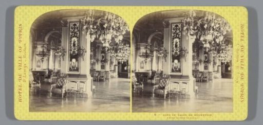 Interior of the reception room in the Hôtel de Ville in Paris