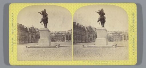 Equestrian statue of King Louis XIV of France on the courtyard of the Palace of Versailles