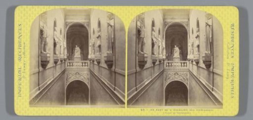 Sculptures in the staircase of the Palace of Versailles