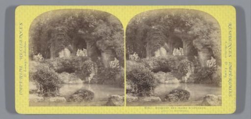 View of statue groups in the garden of Versailles
