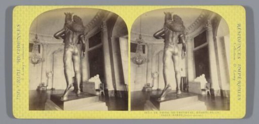 Bronze statue in the Grand Trianon, representing a faun with a goat