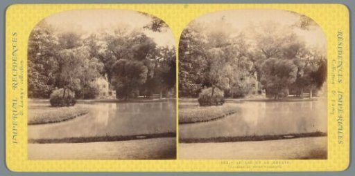 View of the lake and the mill in Le Hameau de la Reine near the Petit Trianon