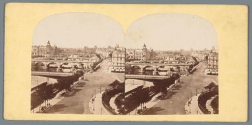 View of the Seine and various bridges in Paris