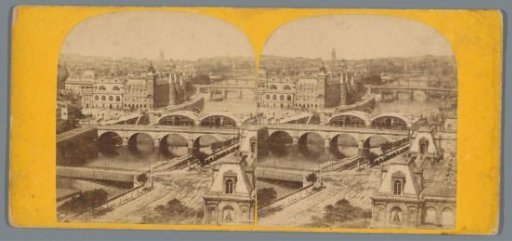 View of the Seine and various bridges in Paris