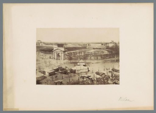 View of the Seine and the construction of the City Hall in Paris