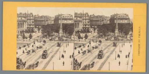 View of the Pont au Change and the Fontaine du Palmier in Paris