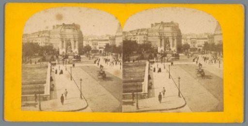 View of the Pont Saint-Michel and the Fontaine Saint-Michel in Paris