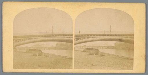 View of a quay and the Pont du Carrousel in Paris