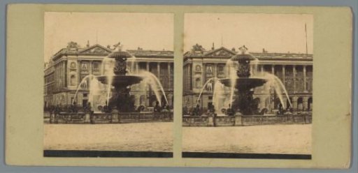 View of possibly the Fontaine des Mers on the Place de la Concorde in Paris