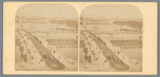 View of the Pont de la Concorde and Place de la Concorde in Paris