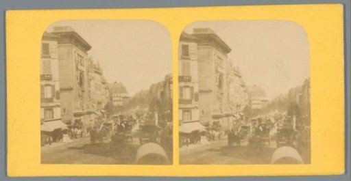 View of Boulevard Saint-Denis and the Porte Saint-Denis in Paris