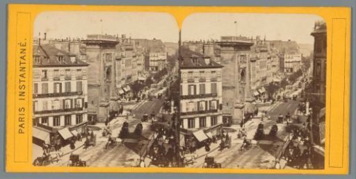 View of Boulevard Saint-Denis and the Porte Saint-Denis in Paris