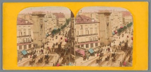 View of Boulevard Saint-Denis and the Porte Saint-Denis in Paris