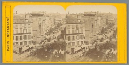 View of Boulevard Saint-Denis and the Porte Saint-Denis in Paris