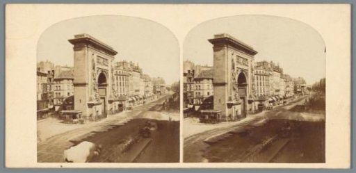 View of Boulevard Saint-Denis and the Porte Saint-Denis in Paris