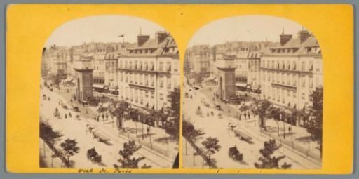 View of the Porte Saint-Martin and the Boulevard Saint-Martin in Paris