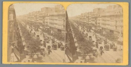 View of the Boulevard de Sébastopol and the Boulevard de Strasbourg in Paris