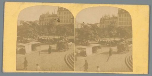 View of a flower market on the Boulevard du Temple in Paris