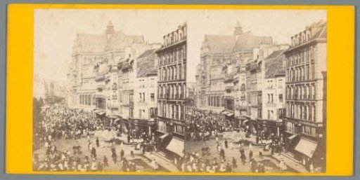 View of the Église Saint-Eustache and possibly the Rue Rambuteau in Paris