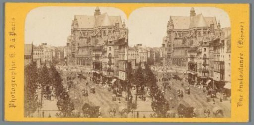 View of the Église Saint-Eustache and possibly the Rue Rambuteau in Paris