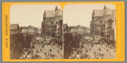 View of the Église Saint-Eustache and Les Halles in Paris