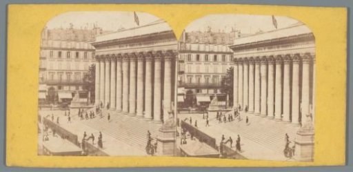 View of the Palais de la Bourse, or the Palais Brongniart in Paris