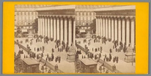 View of the Palais de la Bourse, or the Palais Brongniart in Paris