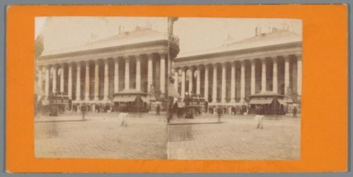 View of the Palais de la Bourse, or the Palais Brongniart in Paris