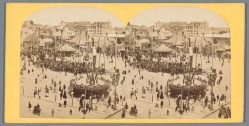 View of festivities on the Place Saint-Pierre in Paris