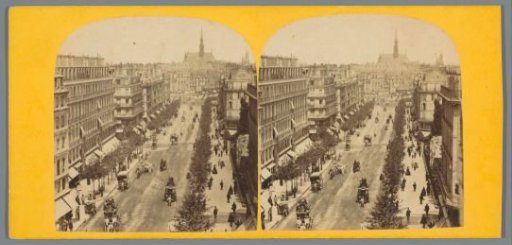 View of the Boulevard Haussmann and the Sainte-Chapelle in Paris