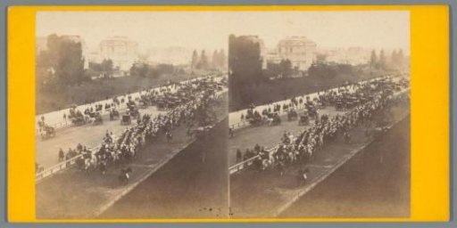 View of the Avenue de l'Impératrice in Paris with carriages
