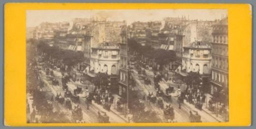 View of the Boulevard des Italiens with the Pavillon de Hanovre in Paris