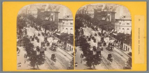View of the Boulevard des Italiens with the Pavillon de Hanovre in Paris