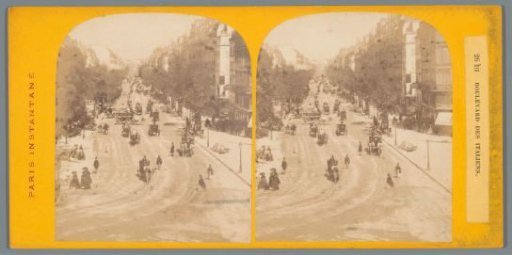 View of the Boulevard des Italiens in Paris