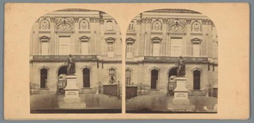 View of a statue of Georges Mouton in the Rue de Lobau in Paris
