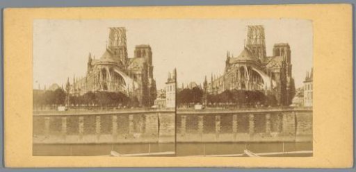 View of Notre-Dame in Paris with scaffolding