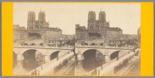 View of Pont Saint-Michel and Notre-Dame in Paris