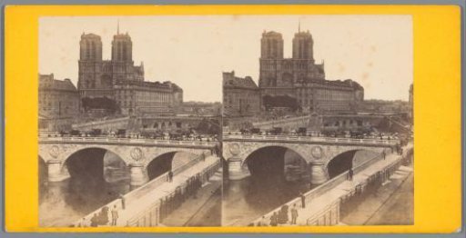 View of Pont Saint-Michel and Notre-Dame in Paris