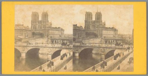 View of Pont Saint-Michel and Notre-Dame in Paris