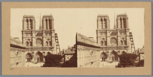 View of the façade of Notre-Dame in Paris