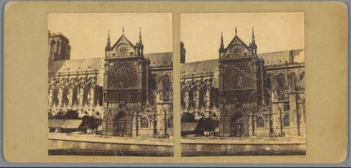 View of Notre-Dame in Paris with a rose window