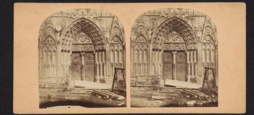 View of a portal of Notre-Dame in Paris