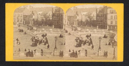 View of the square in front of the Église Saint-Vincent-de-Paul in Paris